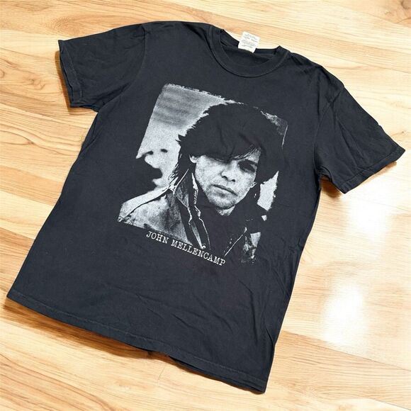 John Mellencamp Comfort Colors Black Graphic Band T Shirt Tee Medium M - Picture 1 of 6